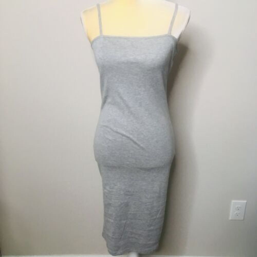 Topshop Women’s Grey Thin Strap Midi  Tank Slip Dress Size 6 NWT^